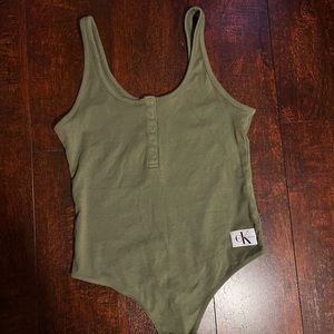 Calvin Klein Olive green bodysuit